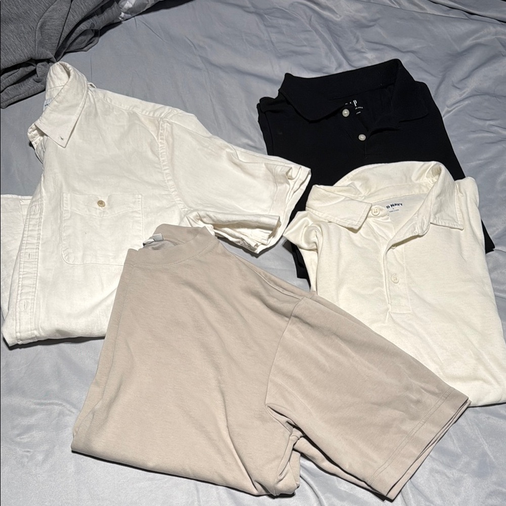 Assorted Polo and T-Shirts in Neutral Tones